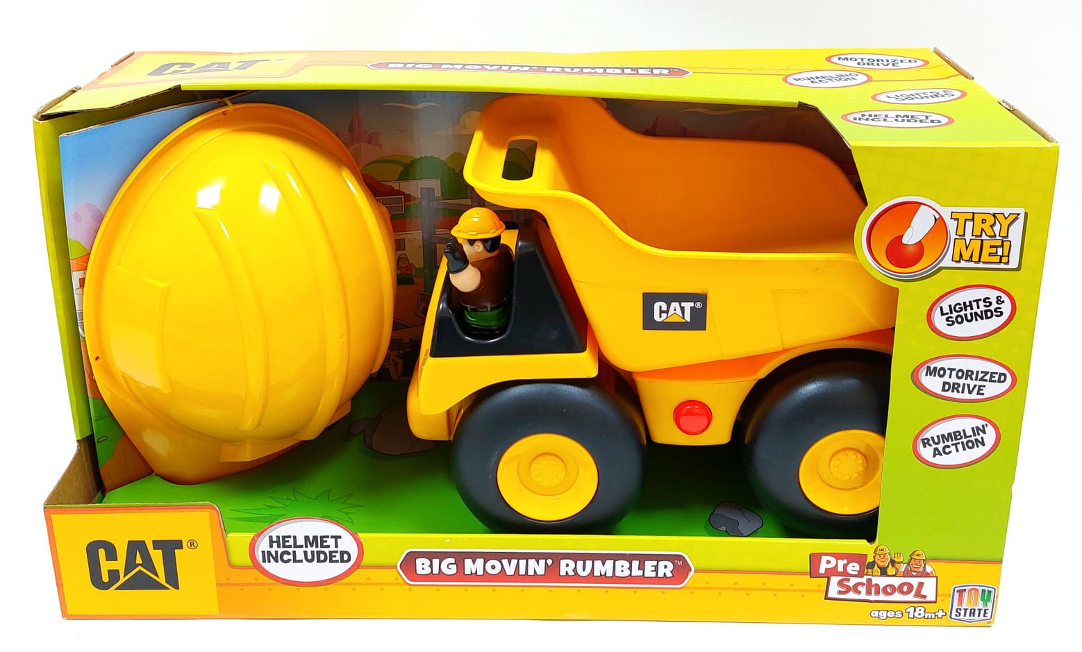 קטר פילר משאית חול קופצת וקסדה לילדים - CAT קטר פילר משאית חול קופצת וקסדה לילדים - CAT