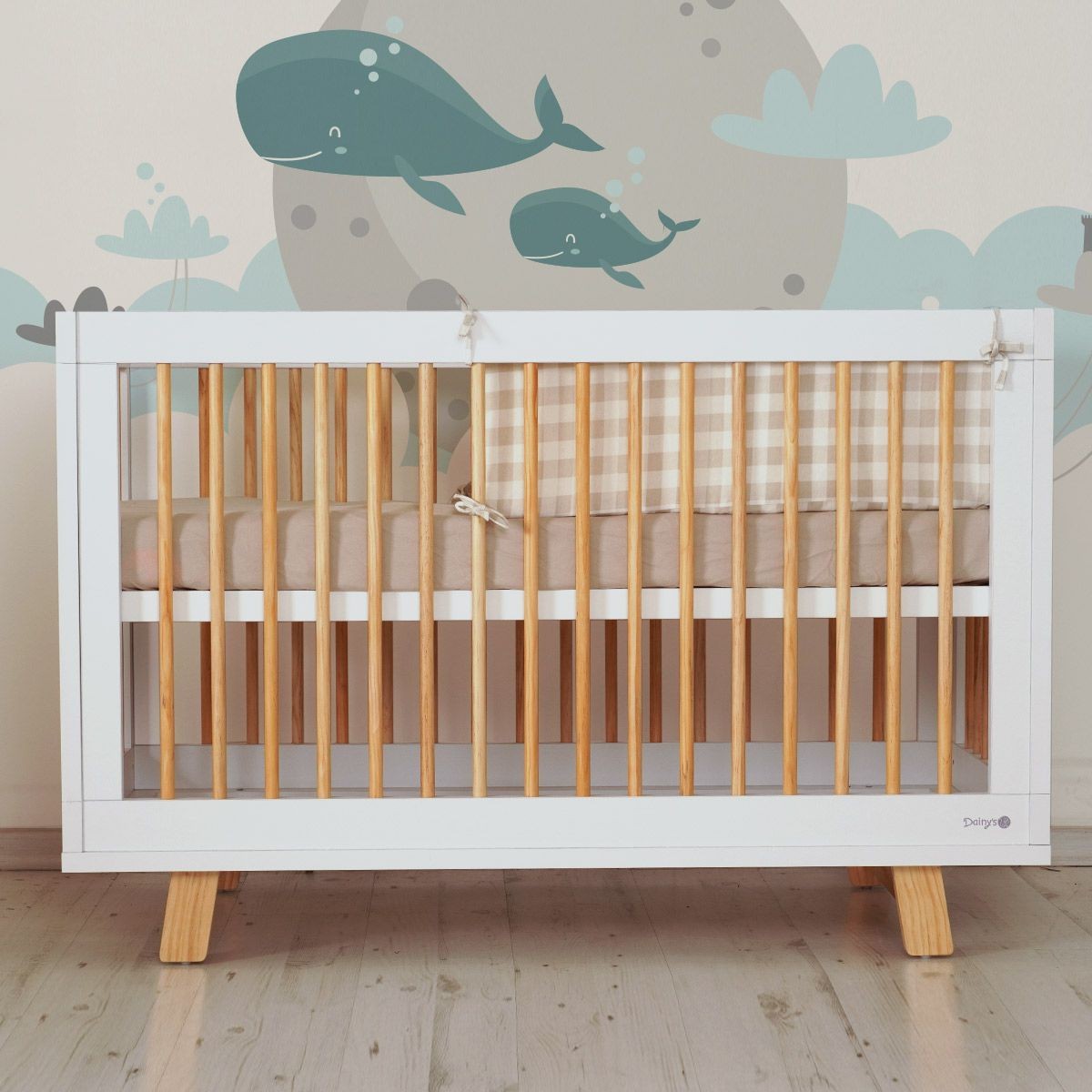 ���� ����� ���� ���/�� � Moly� Baby Bed White/Wood 120�60 cm