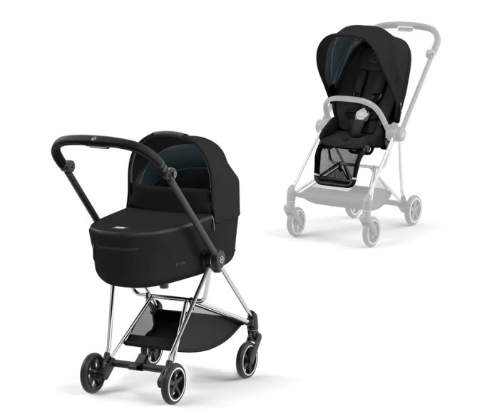 עגלת תינוק Mios 3 כרום שחור עגלת תינוק Mios 3 כרום שחור