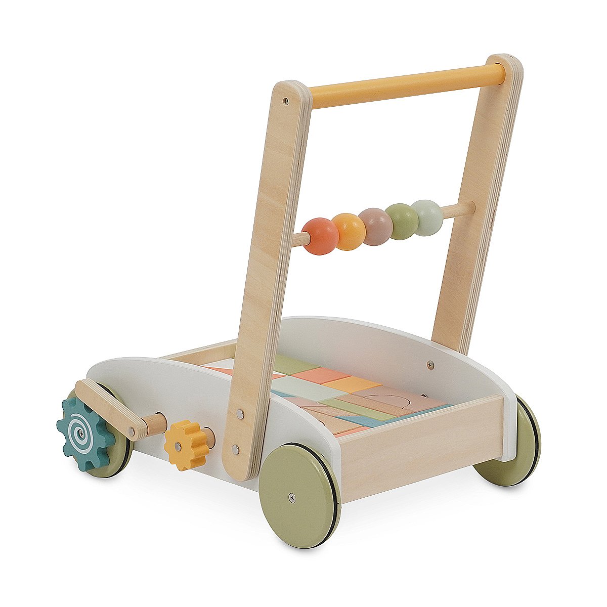 ������ ���� ������ ��� - ����Wooden Baby Walker with Blocks