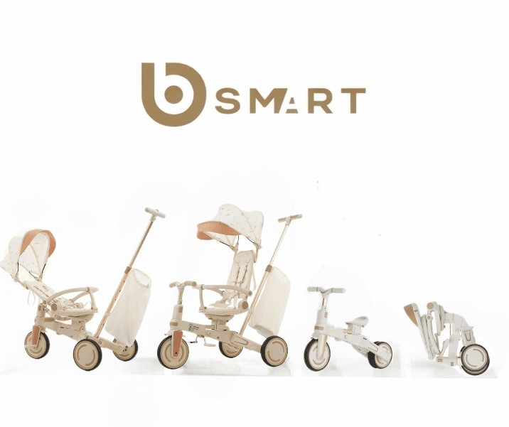 תלת אופן חדשי 5 ב1 דו כיווני מתקפל - מבית ביסמרט BSMART-לבן זהב תלת אופן חדשי 5 ב1 דו כיווני מתקפל - מבית ביסמרט BSMART-לבן זהב