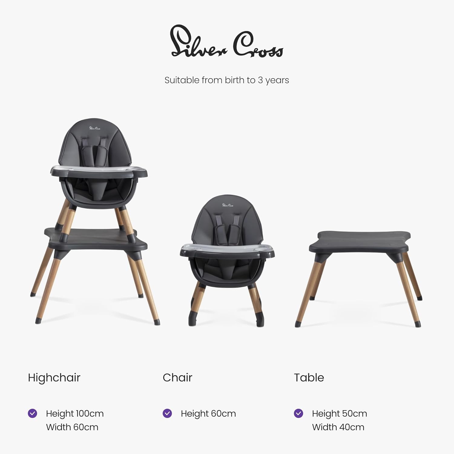 כסא אוכל SILVER CROSS Eat&Play™ 4-in-1 Highchair כסא אוכל SILVER CROSS Eat&Play™ 4-in-1 Highchair